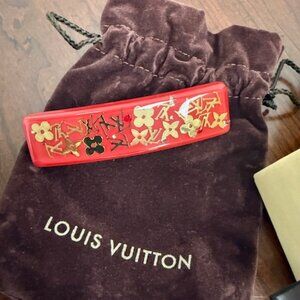 Louis Vuitton Hair Barrette (Red & Gold)